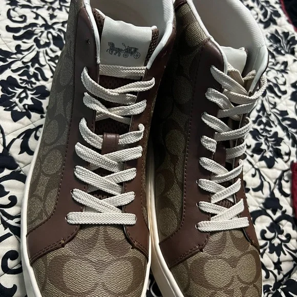 Brown and Tan High-Top Sneakers - Picture 1 of 7